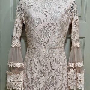 PINK OWL Gorgeous Pink Lace Shorts Romper Sz S Small